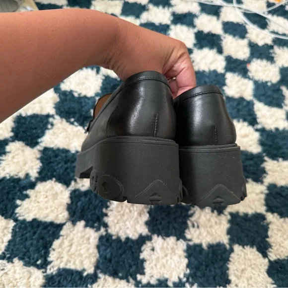 Coach Ruthie black leather chunky platform loafers - Picture 12 of 14